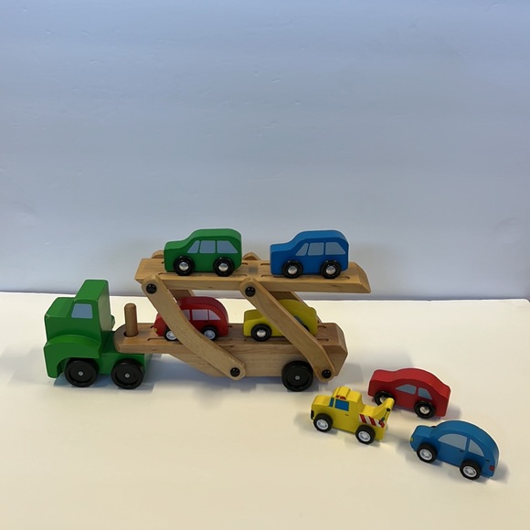 Melissa & Doug Toys Melissa Doug Car Carrier Truck And Cars Wooden